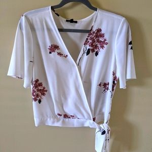 Women's floral wrap blouse